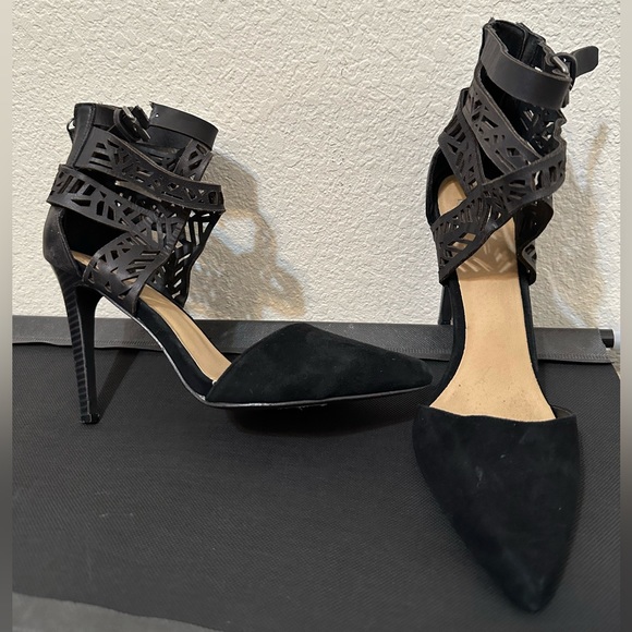 JOE’S JEANS Norman Laser Cut Suede/Leather High Heels Size 8 *CALL OUT* - Picture 3 of 11